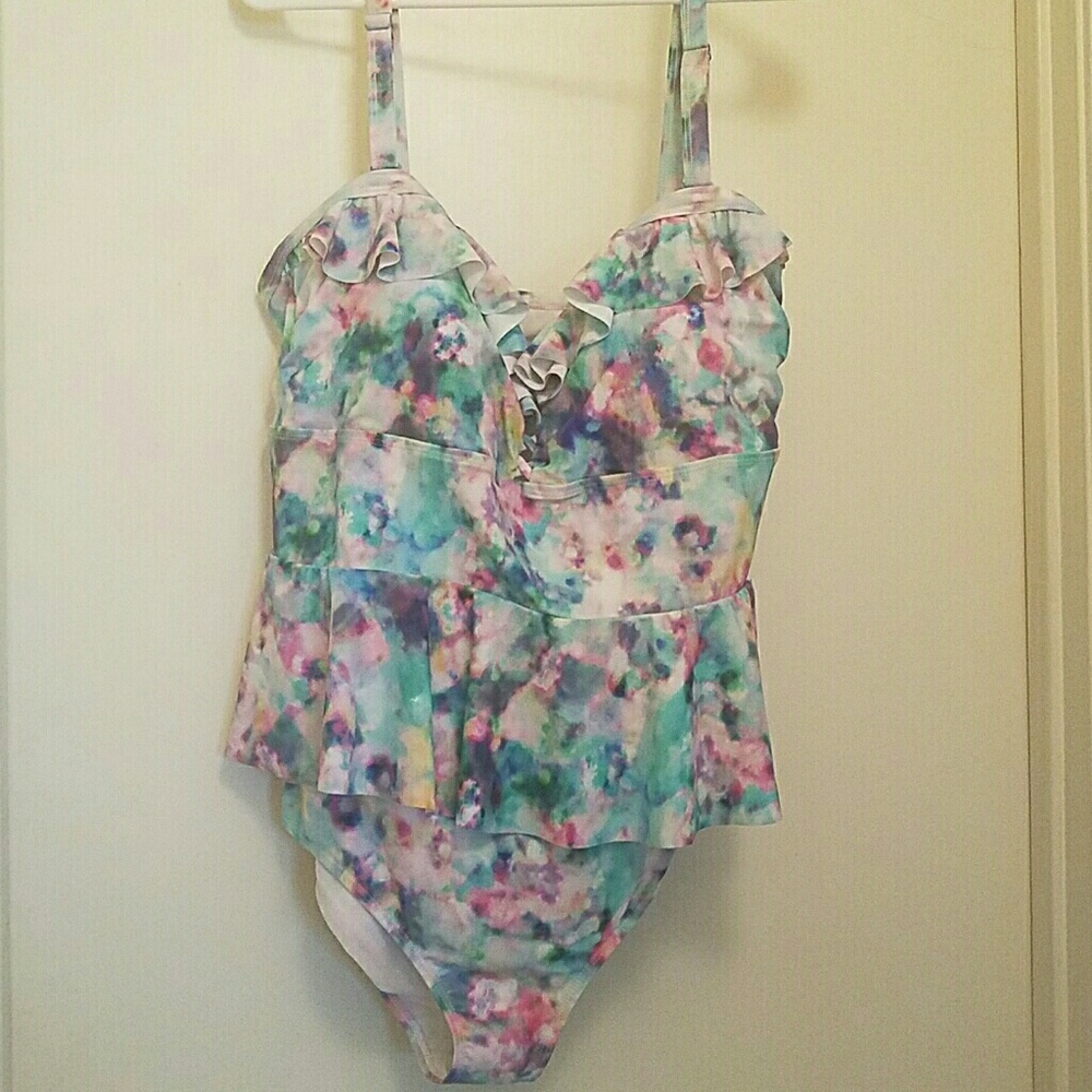 Plus Size Peplum One Piece Swimsuit